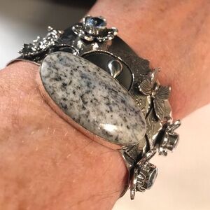 K2 Jasper Stamped 925 Sterling Silver Cuff Bracelet